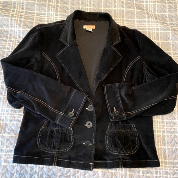 Tulle Black Corduroy Jacket/Coat. Plus size. Great condition. - Picture 1 of 11